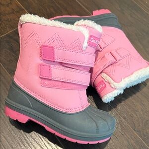 Cat & Jack Pink and Gray Kids Snow Boots